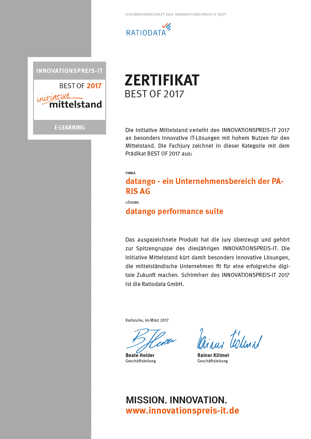 datango-Innovationspreis-IT-2017 1 sap schulung, online schulung, datango, learning management system, it schulungen, web based training, digitale patientenakte, microsoft teams schulung, sap,